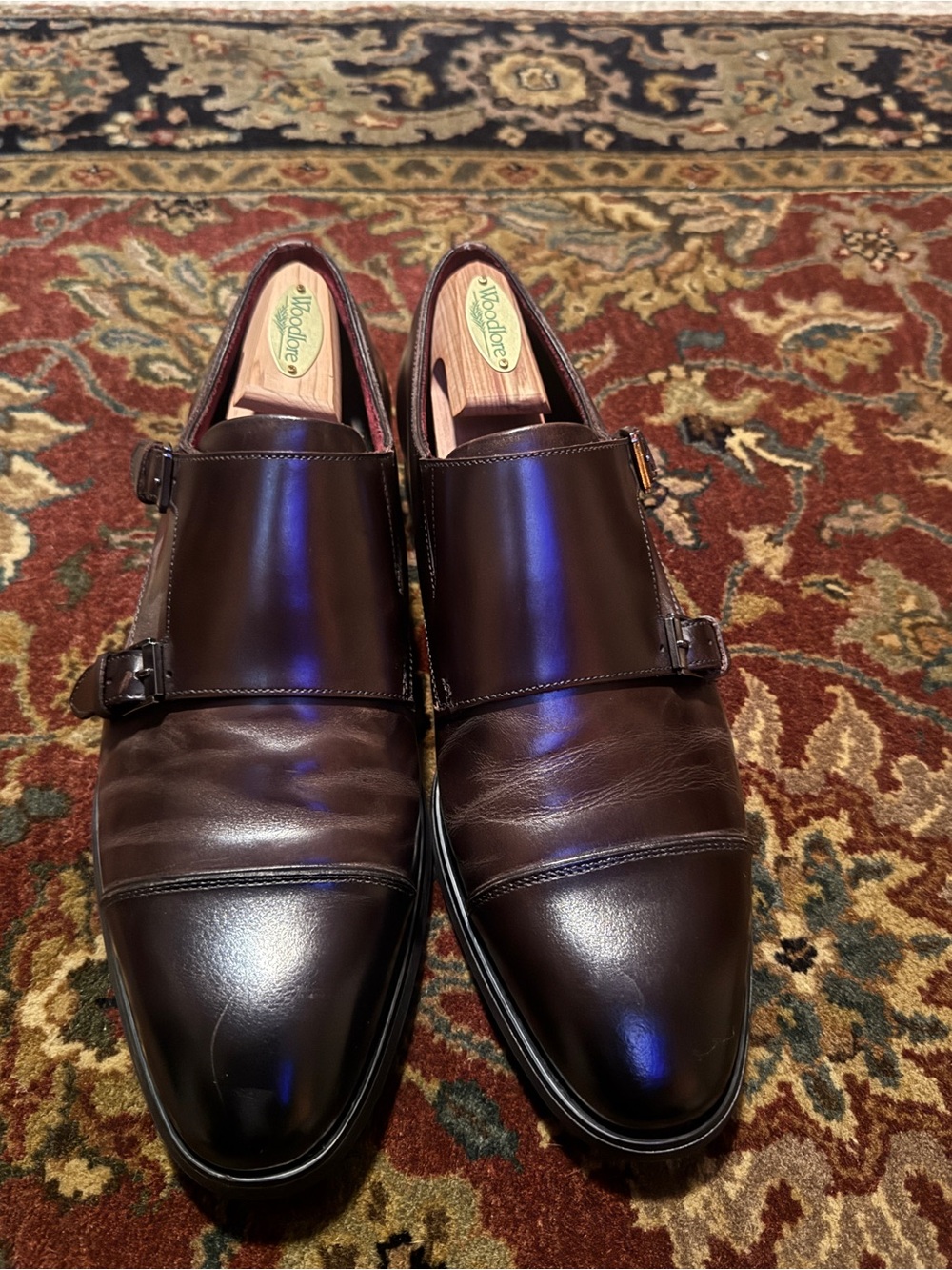 Aldo Men’s Double Monk Strap Shoes in Dark Brown